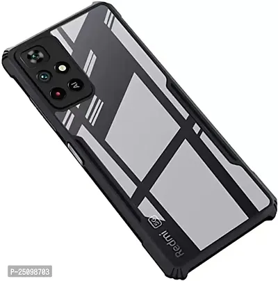 CSK Redmi Note 11T Case Back Cover Shockproof Bumper Crystal Clear Camera Protection | Acrylic Transparent Eagle Cover for Redmi Note 11T (Black).-thumb0
