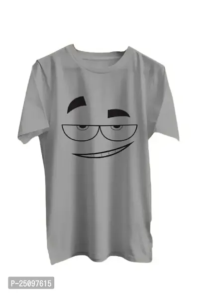 CSK Store Smiley Face and Eye Glasses Wear Design Round Neck T-Shirt for Men-thumb0