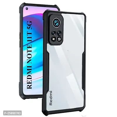 CSK Redmi Note 11T Case Back Cover Shockproof Bumper Crystal Clear Camera Protection | Acrylic Transparent Eagle Cover for Redmi Note 11T (Black).-thumb3