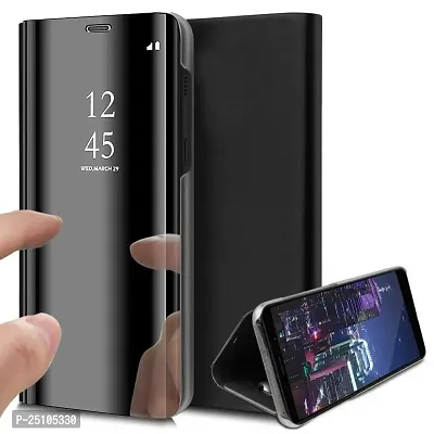 CSK Flip Cover Samsung Galaxy A53 5G Mirror Flip Poly Carbonate Semi Transparent, Mirror Flip Case Cover for Samsung Galaxy A53 5G - Black