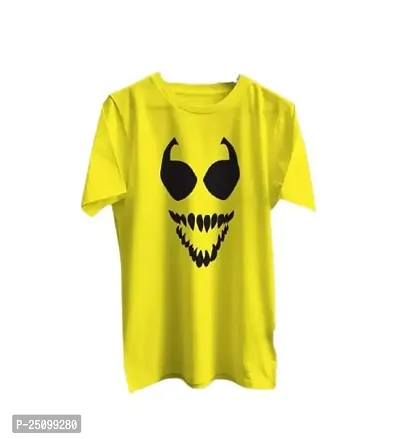 CSK Store Dragon Face Design Printed Round Neck T-Shirt for Men (XX-Large, Yellow)
