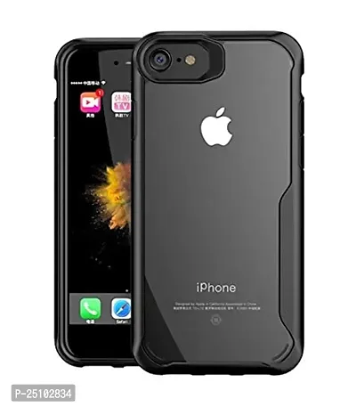 CSK i-Phone 8 Case Back Cover Shockproof Bumper Crystal Clear Camera Protection | Acrylic Transparent Eagle Cover for i-Phone 8 (Black).