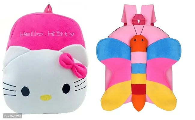 CSK Butterfly  Hello Kitty Combo Kids School Bag Cute Backpacks for Girls/Boys/Animal Cartoon Mini Travel Bag Backpack for Kids Girl Boy 2-6 Years-thumb0