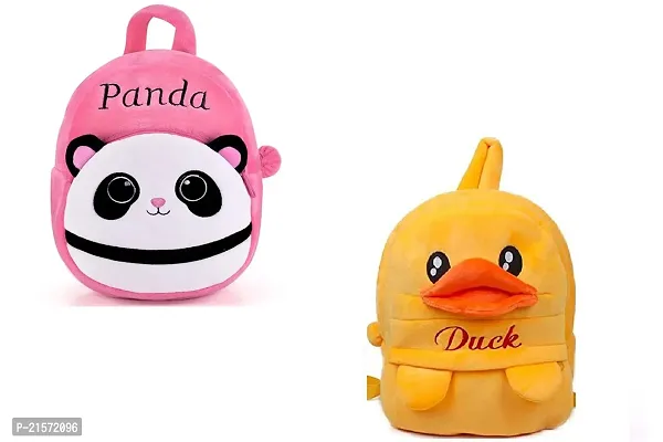 CSK Panda Pink  Duck Combo Kids School Bag Cute Backpacks for Girls/Boys/Animal Cartoon Mini Travel Bag Backpack for Kids Girl Boy 2-6 Years