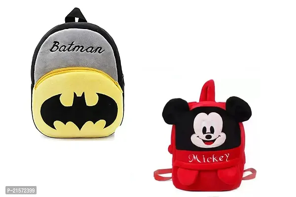 CSK Batman  Headup Mickey Red Combo Kids School Bag Cute Backpacks for Girls/Boys/Animal Cartoon Mini Travel Bag Backpack for Kids Girl Boy 2-6 Years