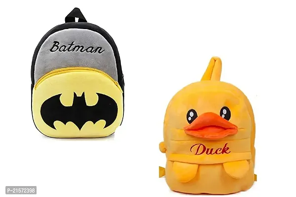 CSK Batman  Duck Combo Kids School Bag Cute Backpacks for Girls/Boys/Animal Cartoon Mini Travel Bag Backpack for Kids Girl Boy 2-6 Years-thumb0