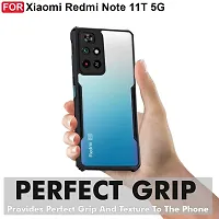 CSK Redmi Note 11T Case Back Cover Shockproof Bumper Crystal Clear Camera Protection | Acrylic Transparent Eagle Cover for Redmi Note 11T (Black).-thumb1