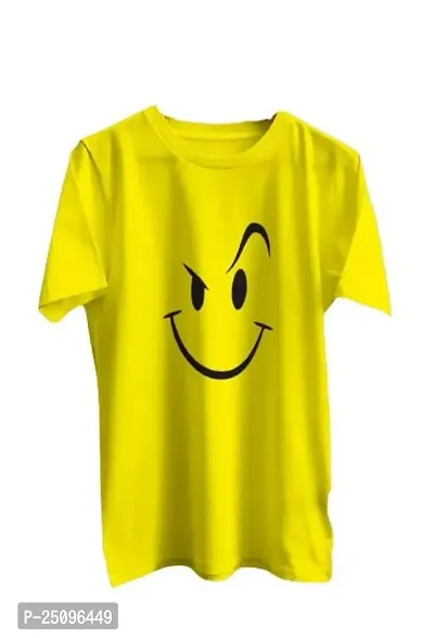 CSK Store Smiley Face Design Printed Round Neck T-Shirt for Men