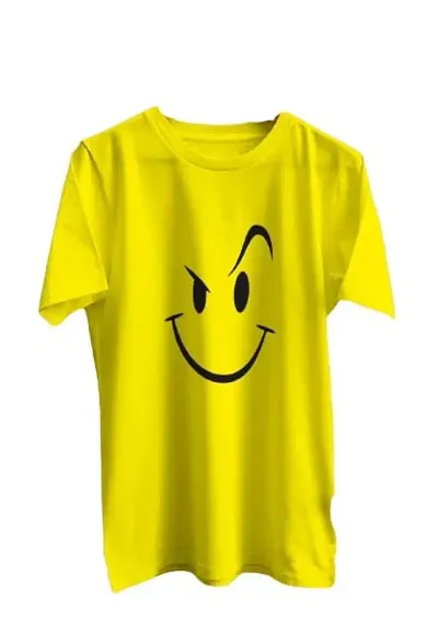 CSK Store Smiley Face Design Round Neck T-Shirt for Men