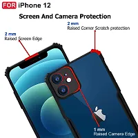 CSK i-Phone 12 Mini Case Back Cover Shockproof Bumper Crystal Clear Camera Protection | Acrylic Transparent Eagle Cover for i-Phone 12 Mini (Black).-thumb3