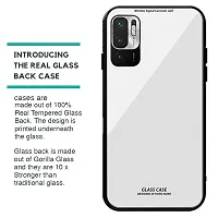 CSK Luxurious Toughened Glass Back Case with Shockproof TPU Bumper Case Cover Designed for?Poco M3 pro - White-thumb2