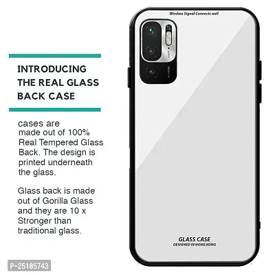 CSK Luxurious Toughened Glass Back Case with Shockproof TPU Bumper Case Cover Designed for?Poco M3 pro - White-thumb3