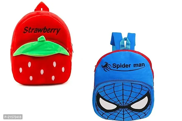 CSK Stawarry  Spider Blue Combo Kids School Bag Cute Backpacks for Girls/Boys/Animal Cartoon Mini Travel Bag Backpack for Kids Girl Boy 2-6 Years