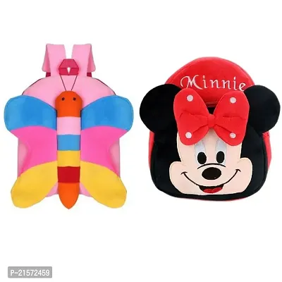 CSK Butter fly  Minnie red Combo Kids School Bag Cute Backpacks for Girls/Boys/Animal Cartoon Mini Travel Bag Backpack for Kids Girl Boy 2-6 Years