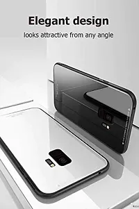 CSK Luxurious Toughened Glass Back Case with Shockproof TPU Bumper Case Cover Designed for?Samsung Galaxy A8 Plus - White-thumb1