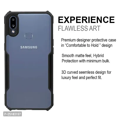 CSK Samsung A10s Case Back Cover Shockproof Bumper Crystal Clear Camera Protection | Acrylic Transparent Eagle Cover for Samsung A10s (Black).-thumb3