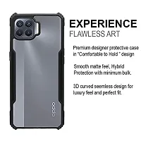 CSK Oppo F17 Case Back Cover Shockproof Bumper Crystal Clear Camera Protection | Acrylic Transparent Eagle Cover for Oppo F17 (Black).-thumb1