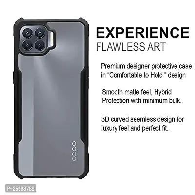 CSK Oppo F17 Case Back Cover Shockproof Bumper Crystal Clear Camera Protection | Acrylic Transparent Eagle Cover for Oppo F17 (Black).-thumb2