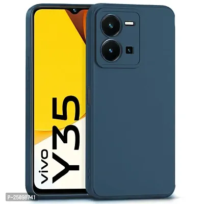 CSK Back Cover Vivo Y35 Scratch Proof | Flexible | Matte Finish | Soft Silicone Mobile Cover Vivo Y35 (Blue)