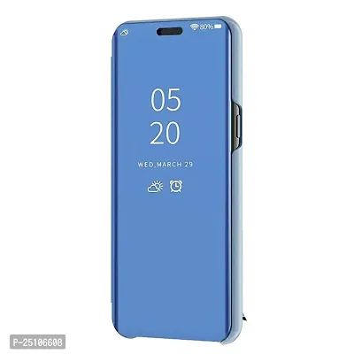 CSK Flip Cover Vivo Z1 Pro Clear Mirror View Leather Flip PC Mirror Flip Folio with Magnetic Horizontal Kickstand Mirror Flip Case for Vivo Z1 Pro - Blue-thumb2