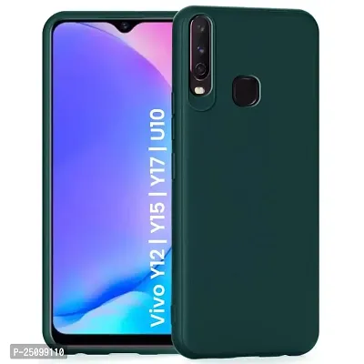 CSK Back Cover Vivo Y12 Scratch Proof | Flexible | Matte Finish | Soft Silicone Mobile Cover Vivo Y12 (Green)-thumb0