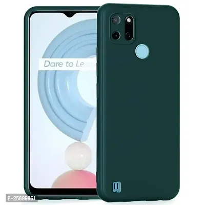 CSK Back Cover Realme C21Y Scratch Proof | Flexible | Matte Finish | Soft Silicone Mobile Cover Realme C21Y (Green)-thumb0
