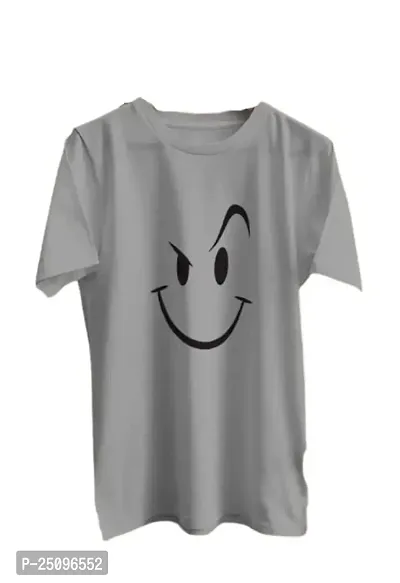 CSK Store Smiley Face Design Printed Round Neck T-Shirt for Men-thumb0