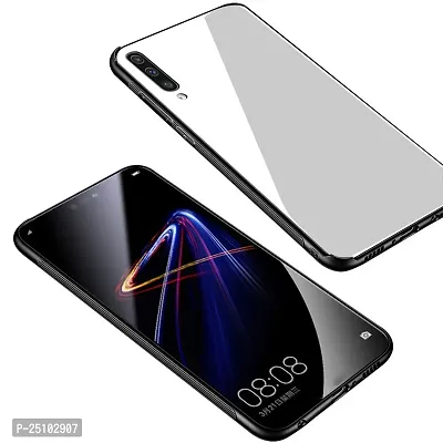 CSK Luxurious Toughened Glass Back Case with Shockproof TPU Bumper Case Cover Designed for?Vivo Z1x - White-thumb3