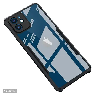 CSK i-Phone 12 Mini Case Back Cover Shockproof Bumper Crystal Clear Camera Protection | Acrylic Transparent Eagle Cover for i-Phone 12 Mini (Black).-thumb0