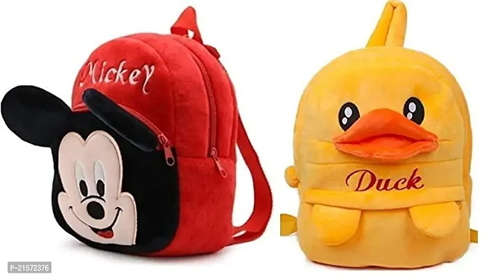 CSK Mickey  Duck Combo Kids School Bag Cute Backpacks for Girls/Boys/Animal Cartoon Mini Travel Bag Backpack for Kids Girl Boy 2-6 Years