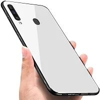 CSK Luxurious Toughened Glass Back Case with Shockproof TPU Bumper Case Cover Designed for?Vivo Z5x - White-thumb1