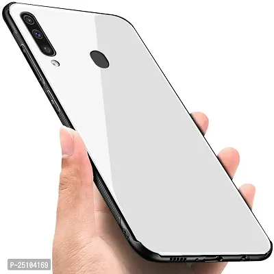 CSK Luxurious Toughened Glass Back Case with Shockproof TPU Bumper Case Cover Designed for?Vivo Z5x - White-thumb2