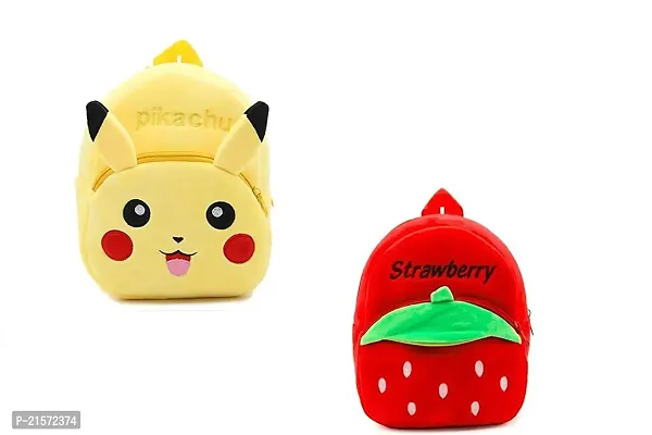 CSK Pikachu  Stawarry Combo Kids School Bag Cute Backpacks for Girls/Boys/Animal Cartoon Mini Travel Bag Backpack for Kids Girl Boy 2-6 Years