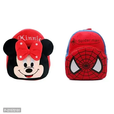 CSK Minnie Red  Spider red Combo Kids School Bag Cute Backpacks for Girls/Boys/Animal Cartoon Mini Travel Bag Backpack for Kids Girl Boy 2-6 Years