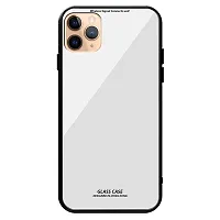 CSK Luxurious Toughened Glass Back Case with Shockproof TPU Bumper Case Cover Designed for?Apple i-Phone 12 pro max - White-thumb3