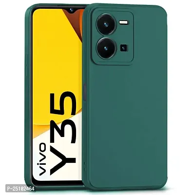 CSK Back Cover Vivo Y35 Scratch Proof | Flexible | Matte Finish | Soft Silicone Mobile Cover Vivo Y35 (Green)