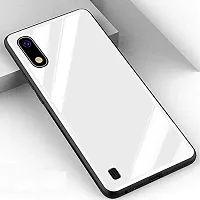 CSK Luxurious Toughened Glass Back Case with Shockproof TPU Bumper Case Cover Designed for?Redmi 9A - White-thumb1