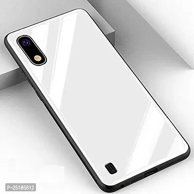 CSK Luxurious Toughened Glass Back Case with Shockproof TPU Bumper Case Cover Designed for?Redmi 9A - White-thumb2