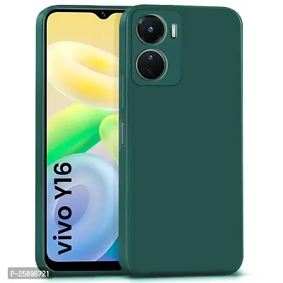 CSK Back Cover Vivo Y16 Scratch Proof | Flexible | Matte Finish | Soft Silicone Mobile Cover Vivo Y16 (Green)-thumb0