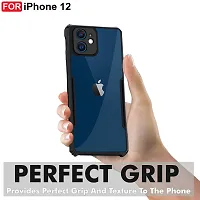 CSK i-Phone 12 Mini Case Back Cover Shockproof Bumper Crystal Clear Camera Protection | Acrylic Transparent Eagle Cover for i-Phone 12 Mini (Black).-thumb1