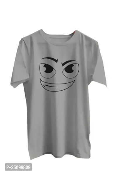 CSK Store Big Smiley Face Design Printed Round Neck T-Shirt for Men