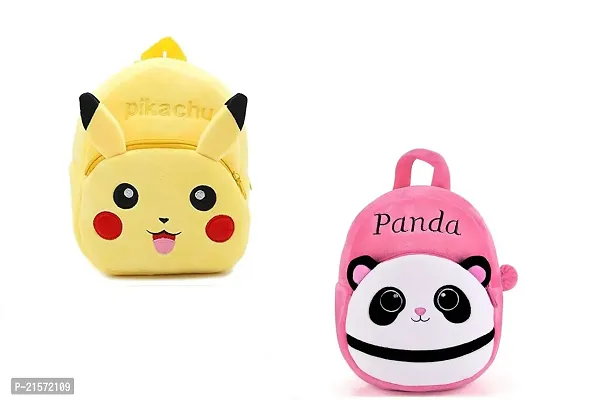 CSK Pikachu  Panda Pink Combo Kids School Bag Cute Backpacks for Girls/Boys/Animal Cartoon Mini Travel Bag Backpack for Kids Girl Boy 2-6 Years