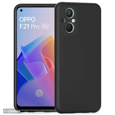 CSK Back Cover Oppo F21 Pro 5G Scratch Proof | Flexible | Matte Finish | Soft Silicone Mobile Cover Oppo F21 Pro 5G (Black)-thumb0