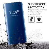 CSK Flip Cover Samsung Galaxy A53 5G Mirror Flip Heavy Case Video Stand 360? Protection Mobile Flip Cover for Samsung Galaxy A53 5G - Blue-thumb3