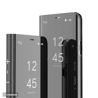 CSK Flip Cover for Oneplus 9 Pro Clear View Polycarbonate Shockprrof Mirror Flip Cover for Oneplus 9 Pro (Black)