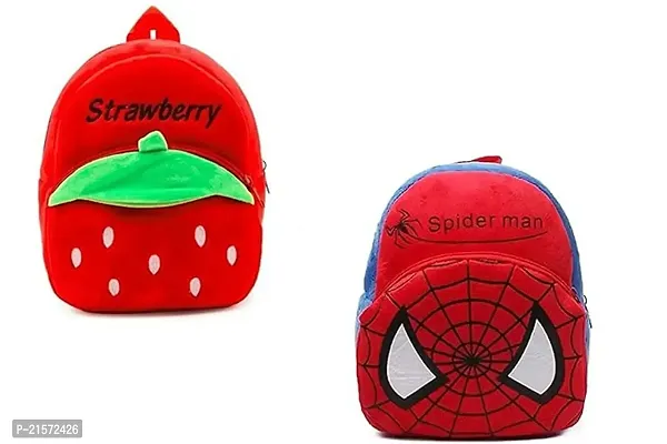 CSK Stawarry  Spider red Combo Kids School Bag Cute Backpacks for Girls/Boys/Animal Cartoon Mini Travel Bag Backpack for Kids Girl Boy 2-6 Years