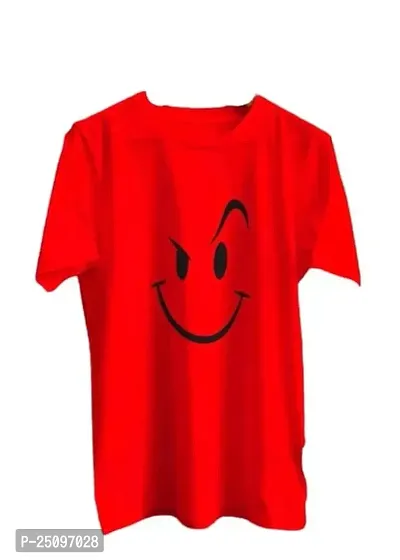 CSK Store Smiley Face Design Printed Round Neck T-Shirt for Men-thumb0