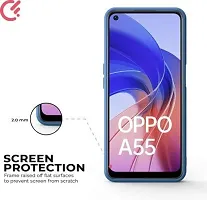 CSK Back Cover Oppo A55 Scratch Proof | Flexible | Matte Finish | Soft Silicone Mobile Cover Oppo A55 (Blue)-thumb4