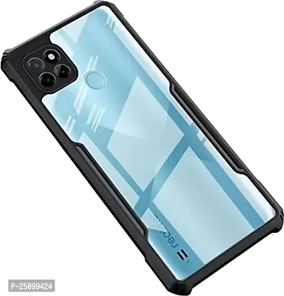 CSK Realme C21 Case Back Cover Shockproof Bumper Crystal Clear Camera Protection | Acrylic Transparent Eagle Cover for Realme C21 (Black).