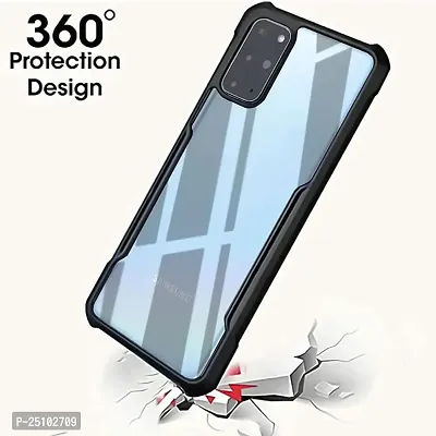 CSK Galaxy A21s Case Back Cover Shockproof Bumper Crystal Clear Camera Protection | Acrylic Transparent Eagle Cover for Galaxy A21s (Black).-thumb2